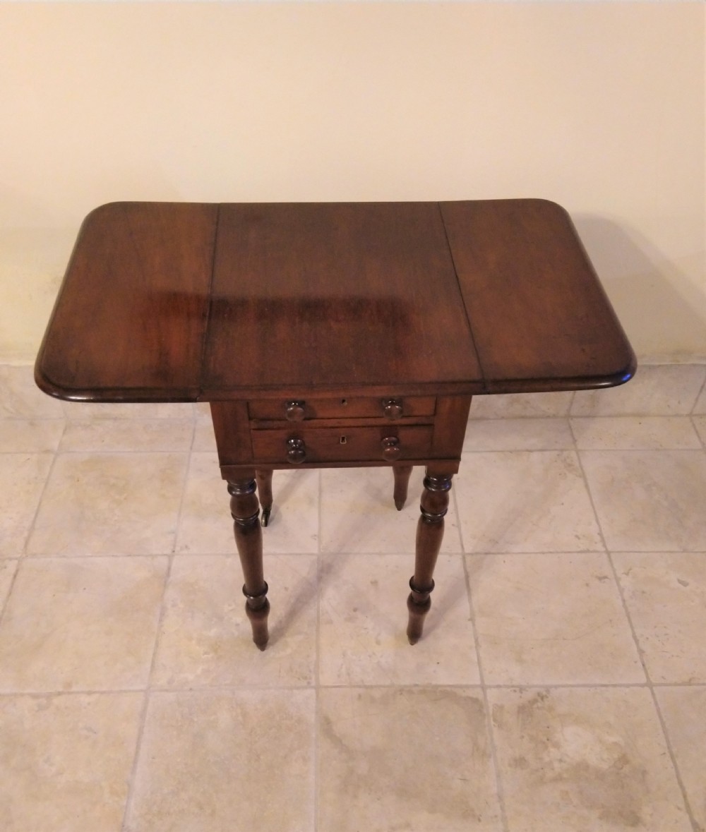 Very clean 19thC Mahogany Work Table.  View V