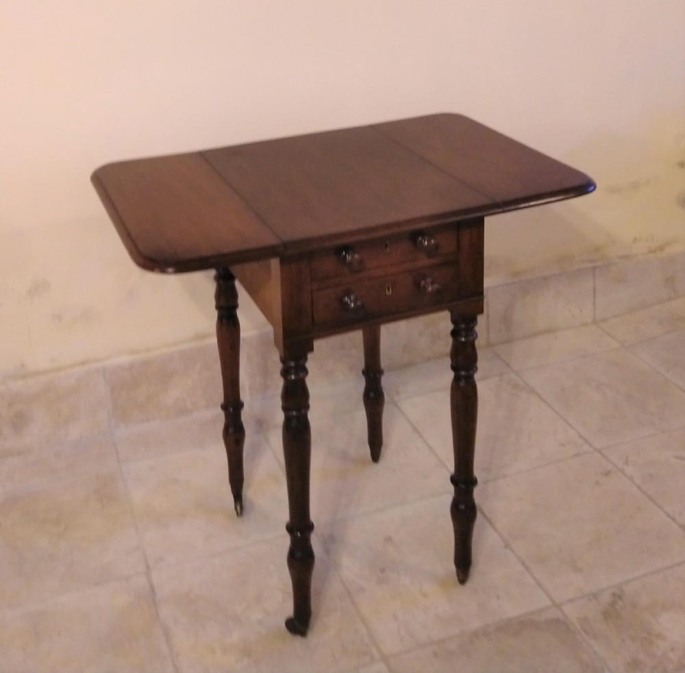 Very clean 19thC Mahogany Work Table.  View VII