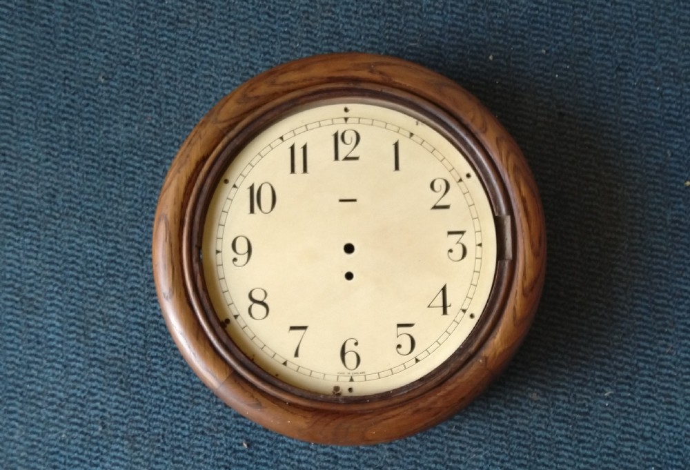 School clock case and face in oak
