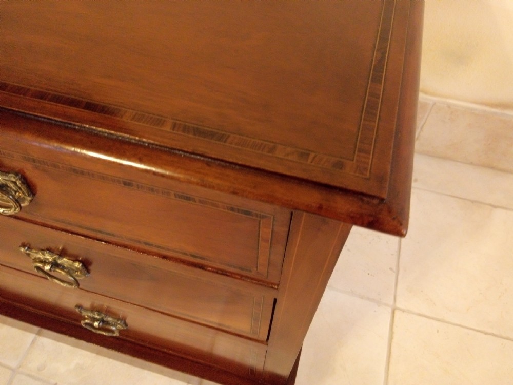 Super clean Mahogany inlaid chest circa 1900 View III