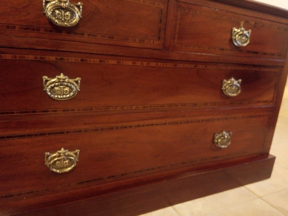 Super clean Mahogany inlaid chest circa 1900 View VI