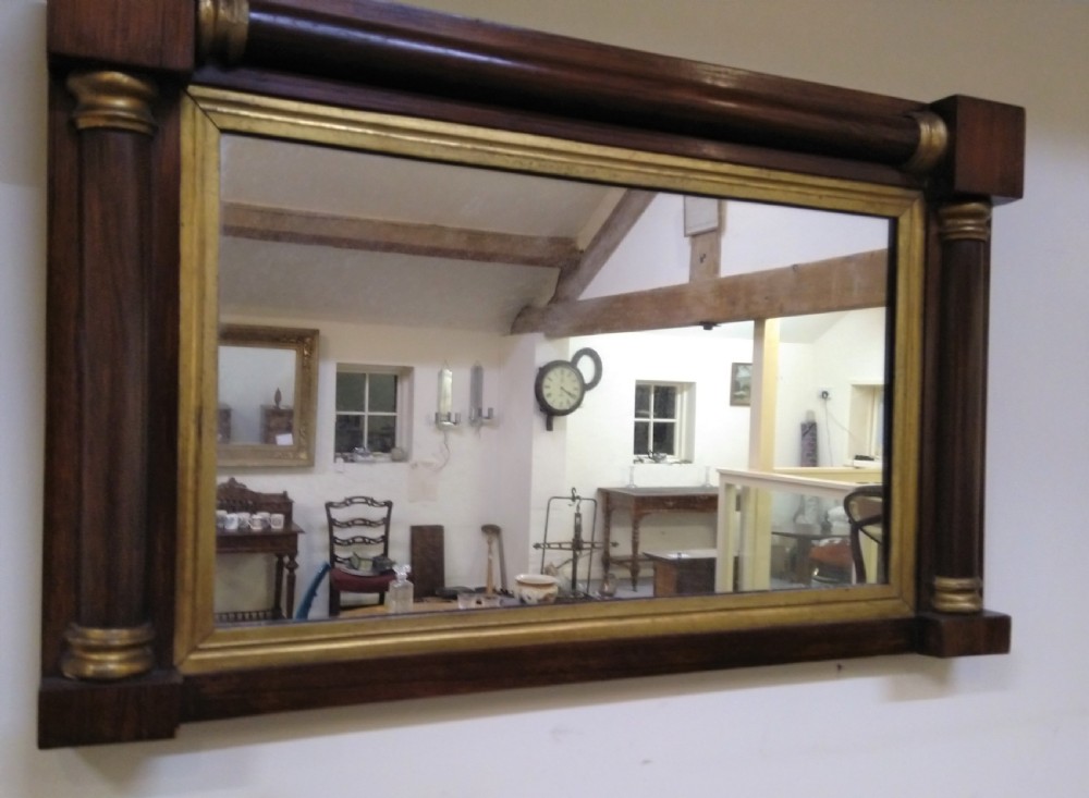 19th Century Rosewood Overmantle mirror with parcel gilt. View II
