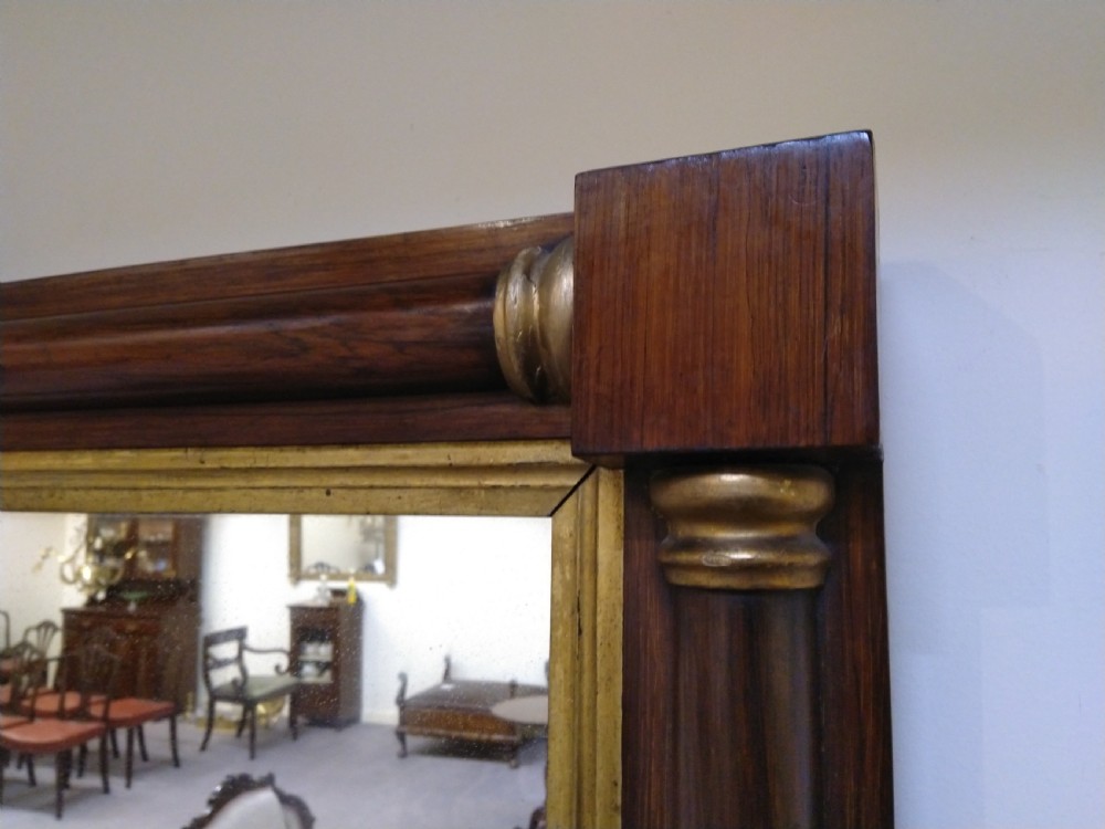 19th Century Rosewood Overmantle mirror with parcel gilt. View III