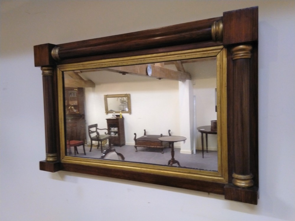 19th Century Rosewood Overmantle mirror with parcel gilt. View IV