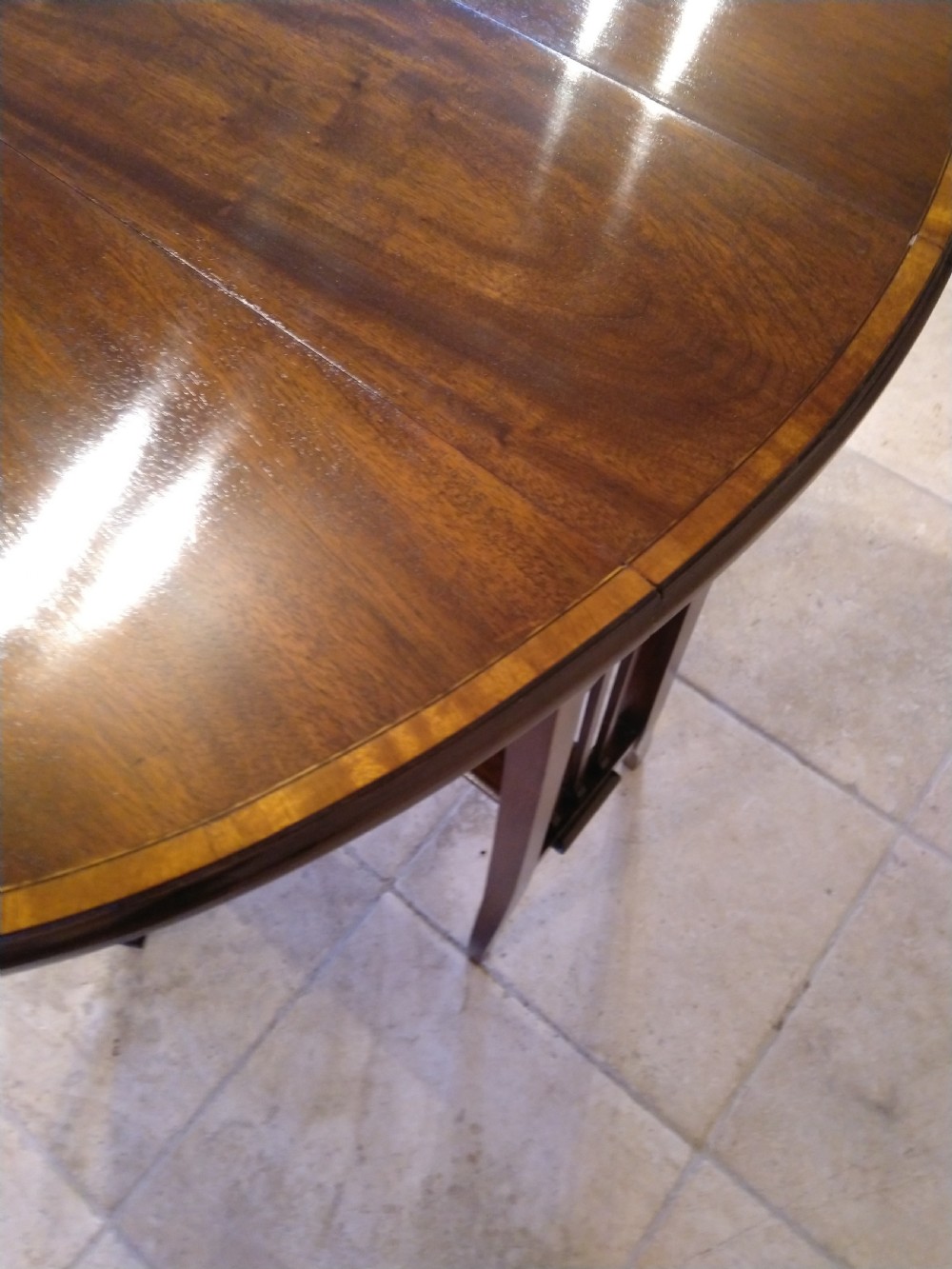 Very Clean Edwardian Inlaid Mahogany Sutherland Table View IV