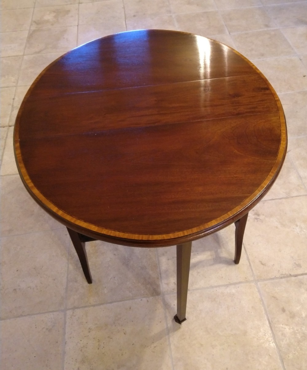 Very Clean Edwardian Inlaid Mahogany Sutherland Table View V