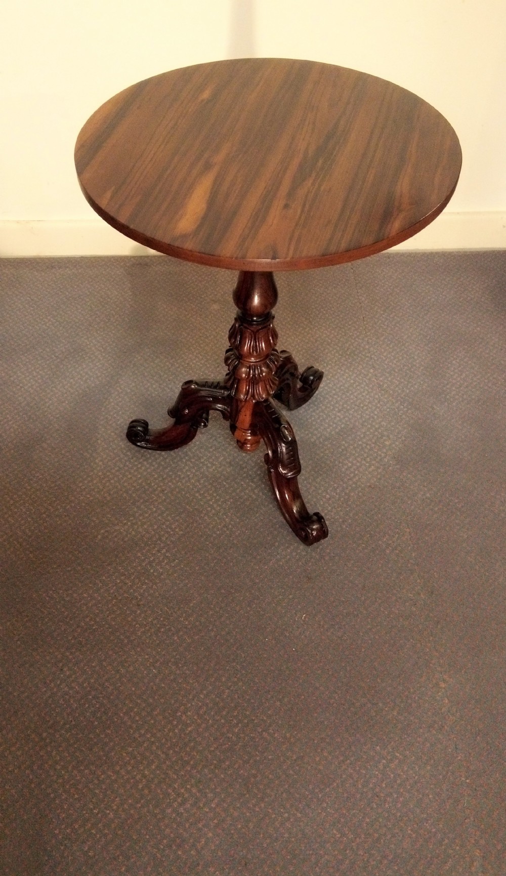 Rosewood wine or lamp table on stunning pedestal