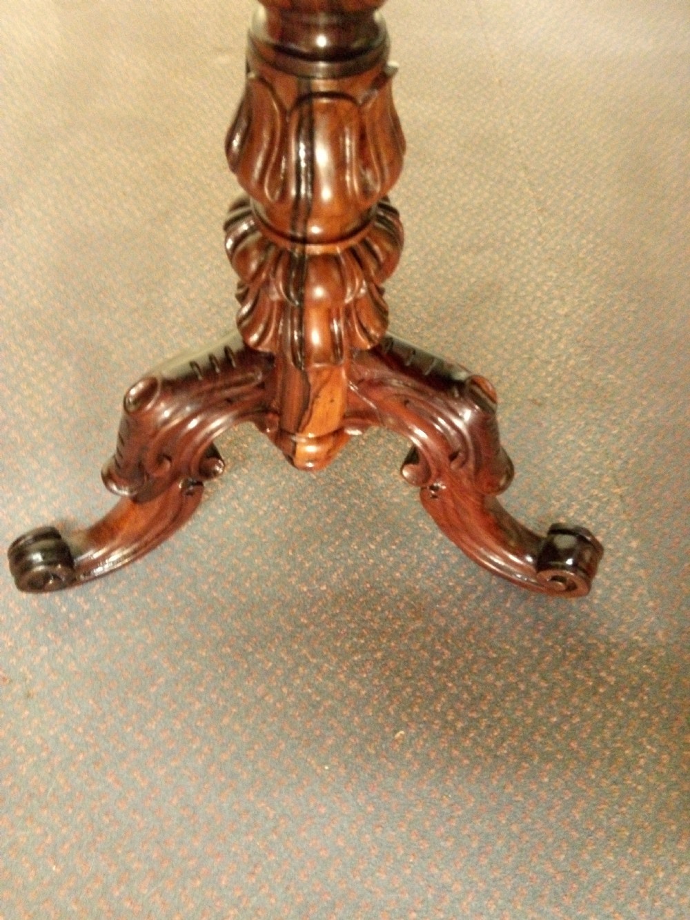 Rosewood wine or lamp table on stunning pedestal View VI