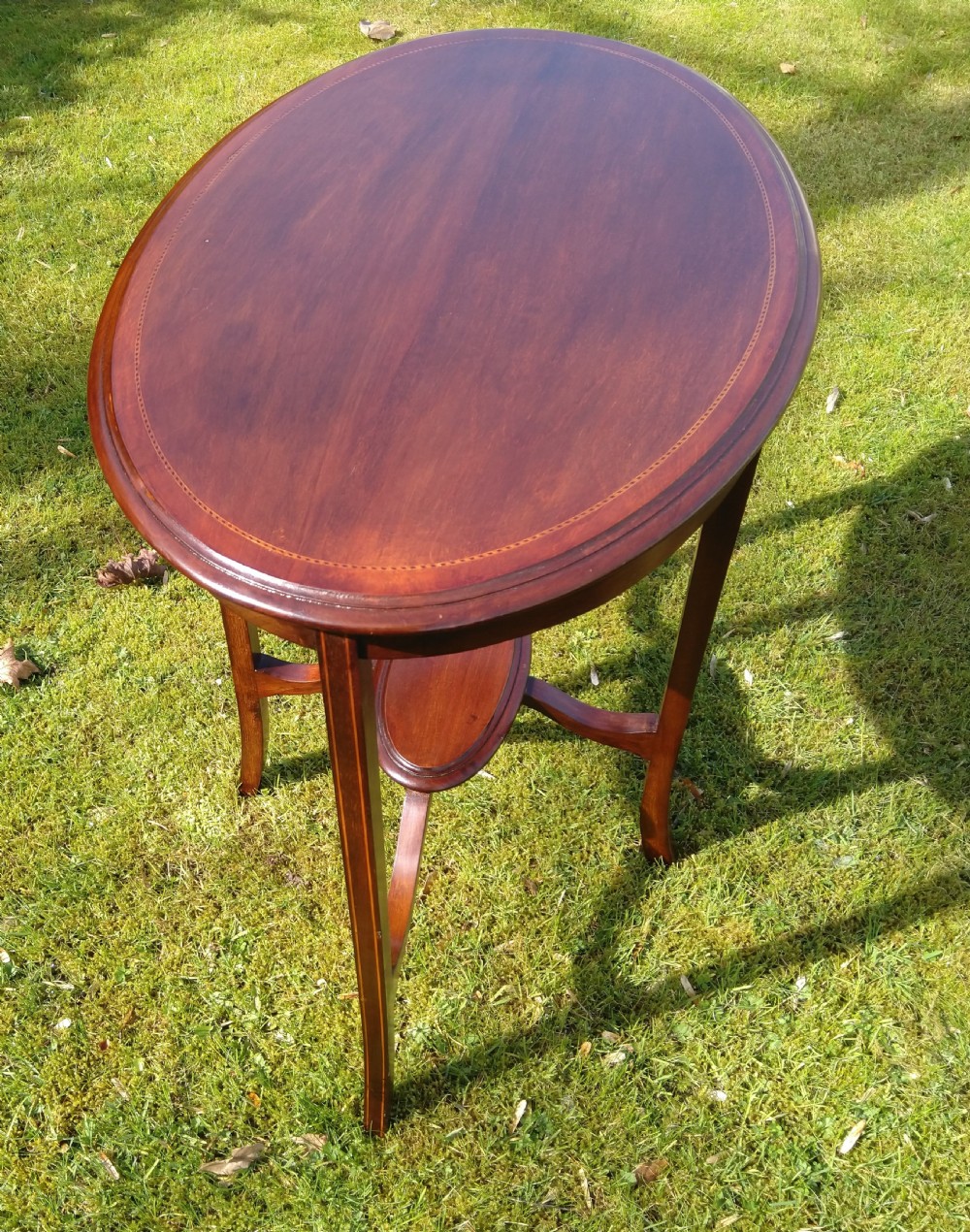 Mahogany Inlaid Occasional Table, Early 1900s View II