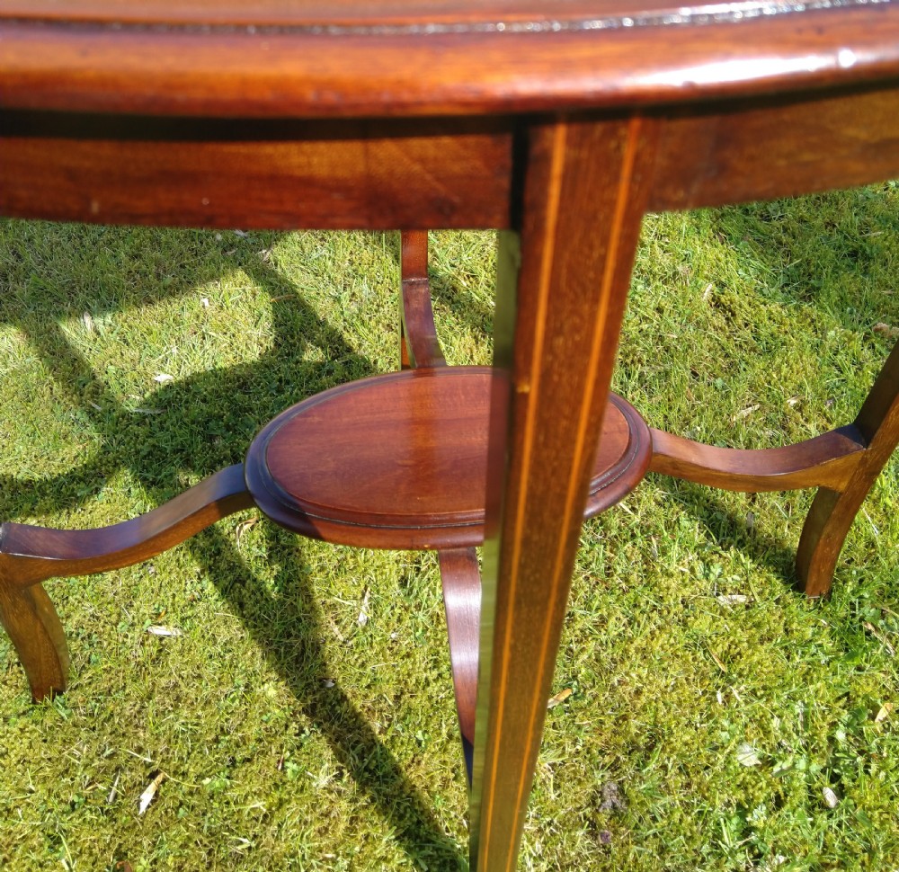 Mahogany Inlaid Occasional Table, Early 1900s View IV