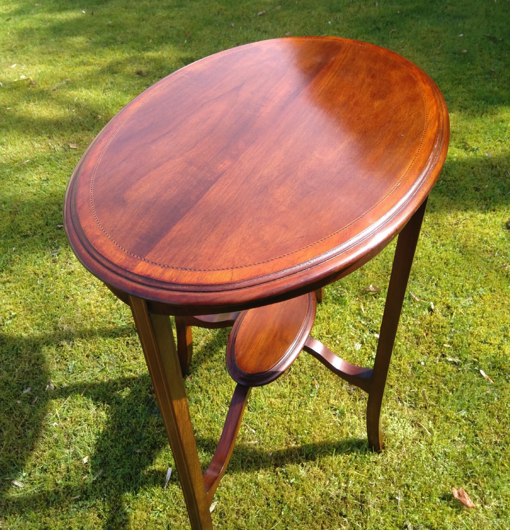 Mahogany Inlaid Occasional Table, Early 1900s View V