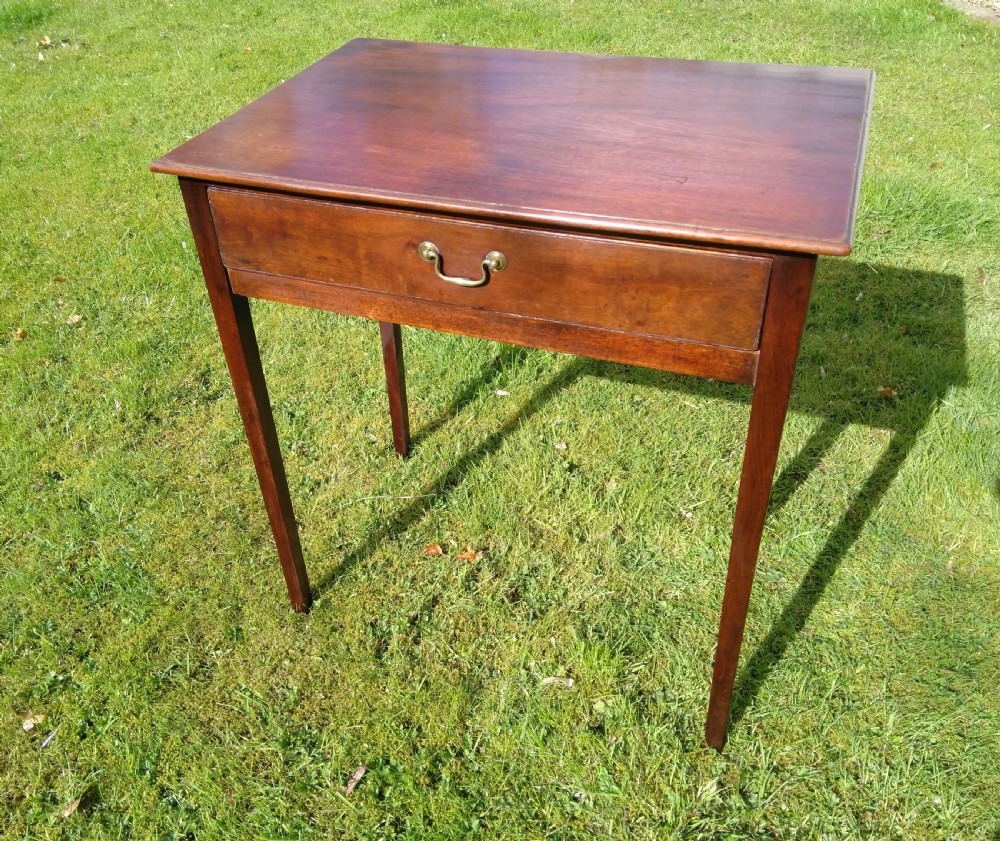 Clean mahogany side table with drawer. View IV