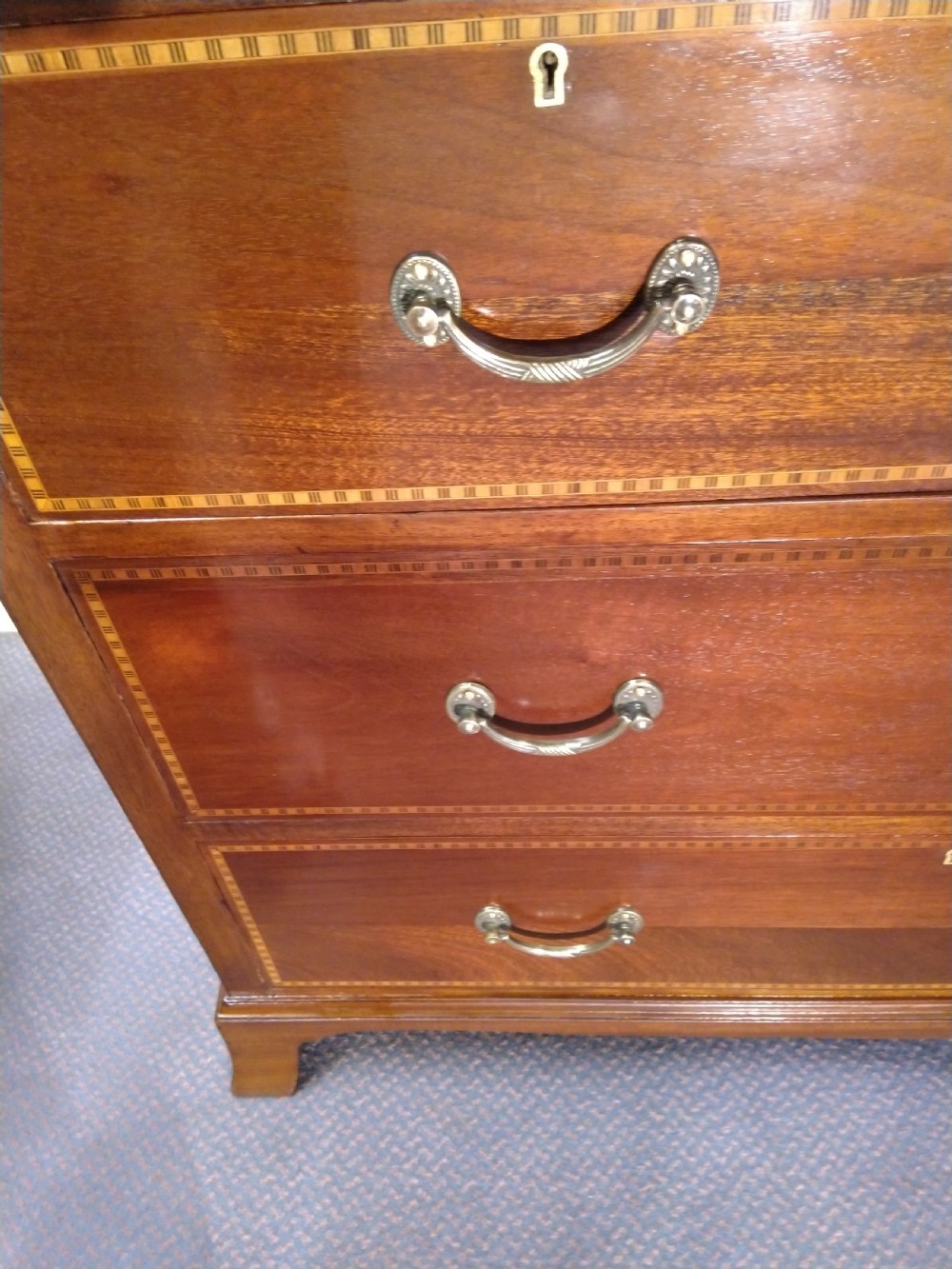 Inlaid Mahogany Chest of drawers, Excellent Condition. View III