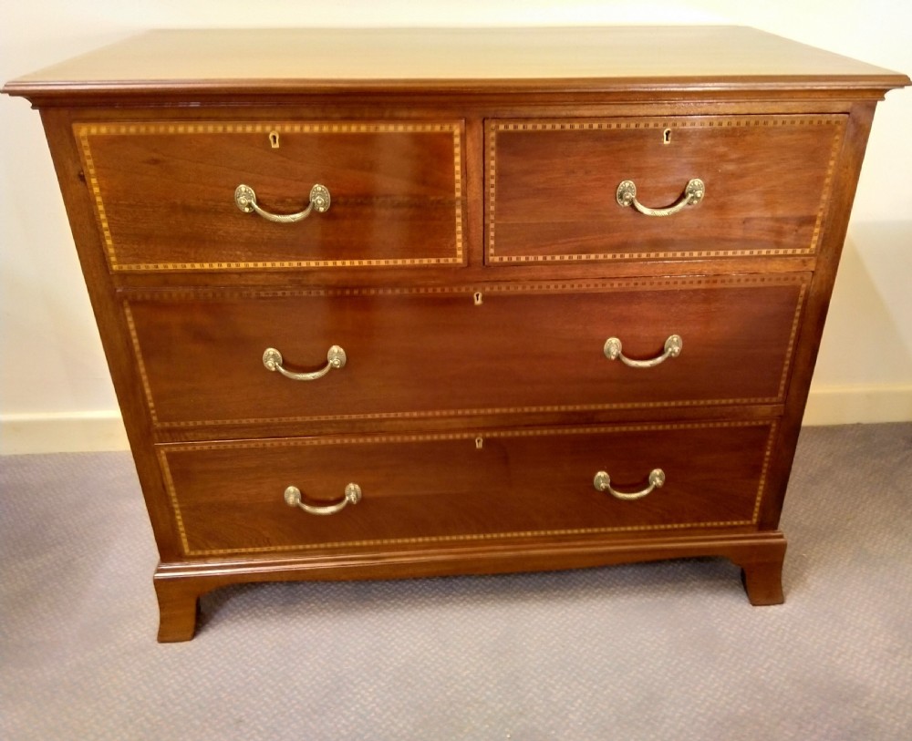 Inlaid Mahogany Chest of drawers, Excellent Condition. View VII