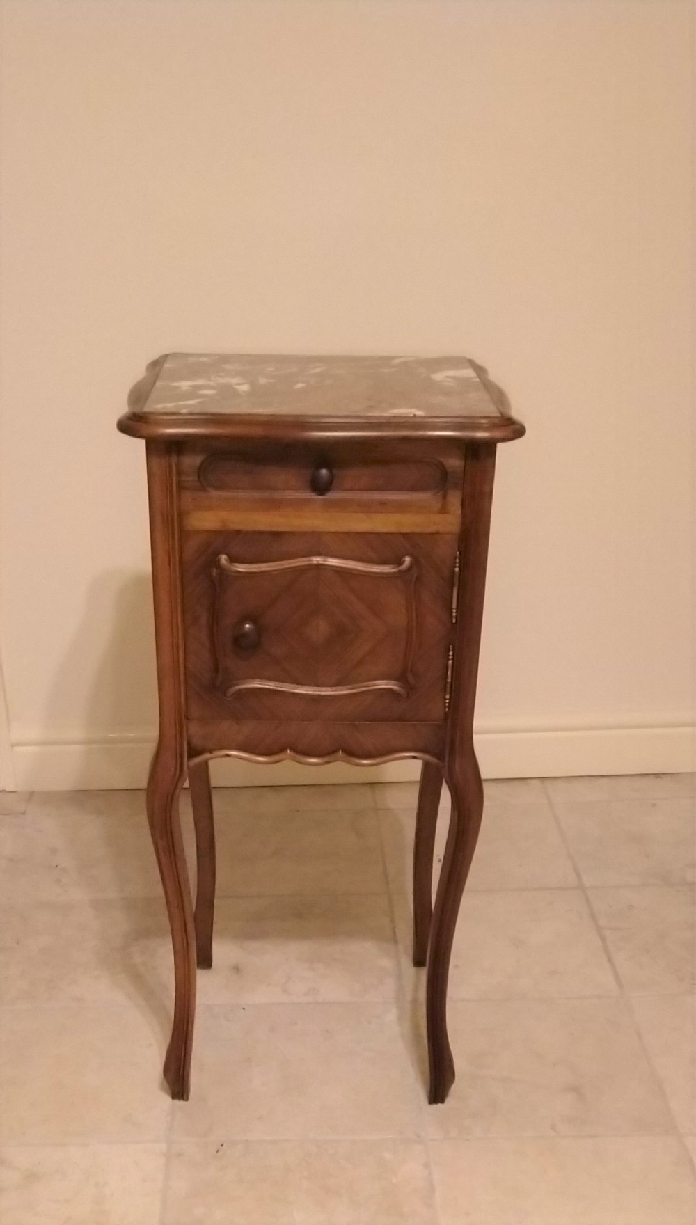 Walnut Bedside Cupboard / Cabinet. French Early 1900s