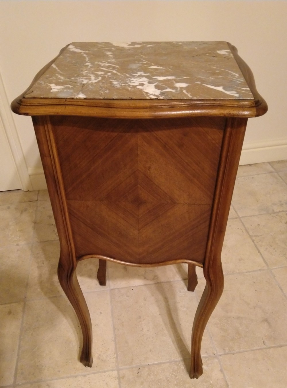 Walnut Bedside Cupboard / Cabinet. French Early 1900s View III