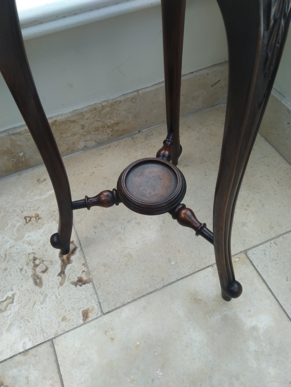 Rare Victorian basket Jardiniere on French Cabriole leg. View II