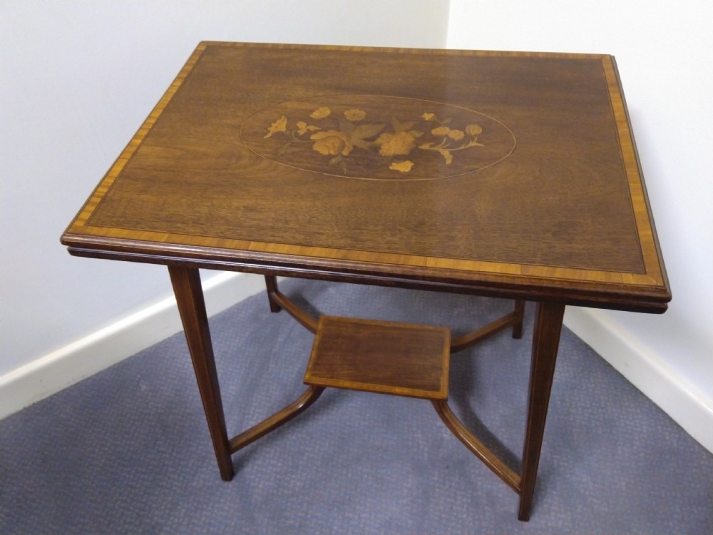 Pretty Inlaid Edwardian Occasional table View VI