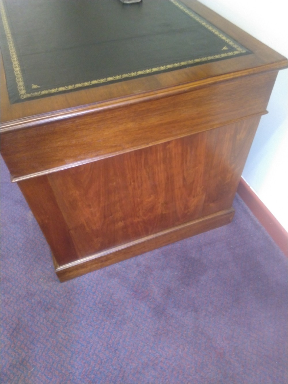 Impressive Walnut kneehole pedestal desk View II