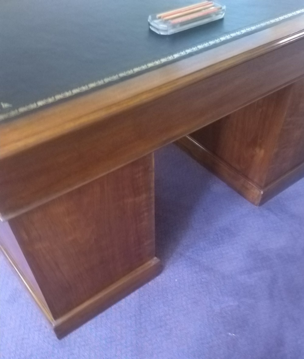 Impressive Walnut kneehole pedestal desk View III