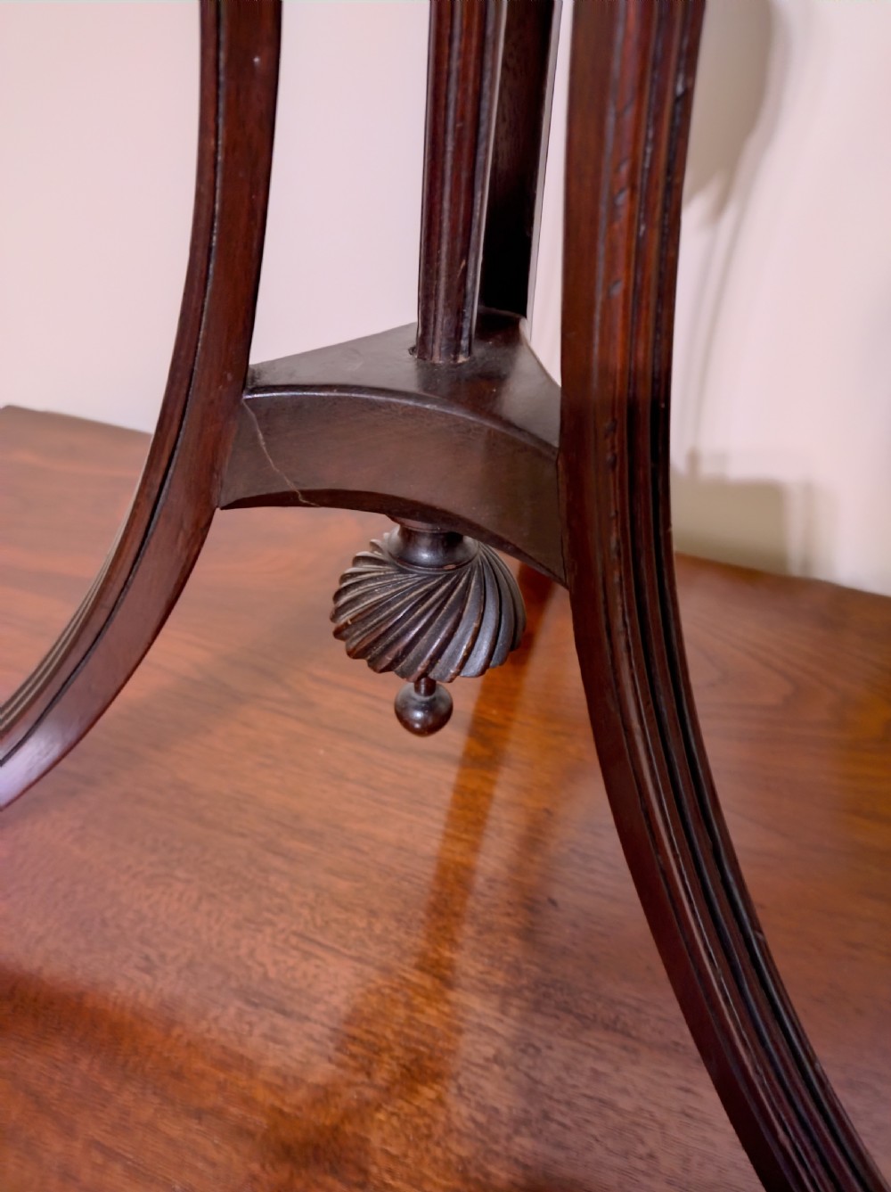 Mahogany pedestal wine table or jardiniere stand View V