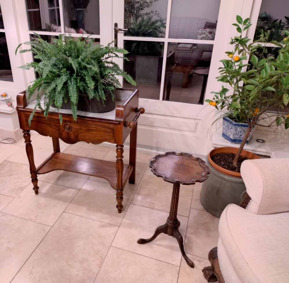 Pretty little Walnut Washstand with useful drawer View II