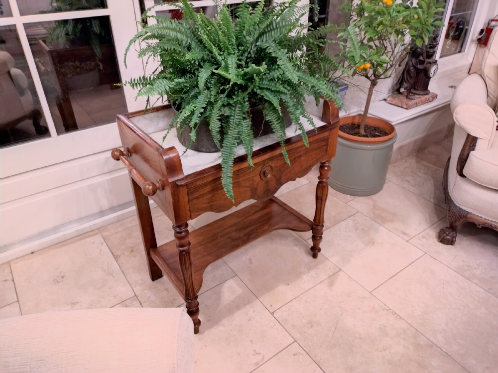 Pretty little Walnut Washstand with useful drawer View III