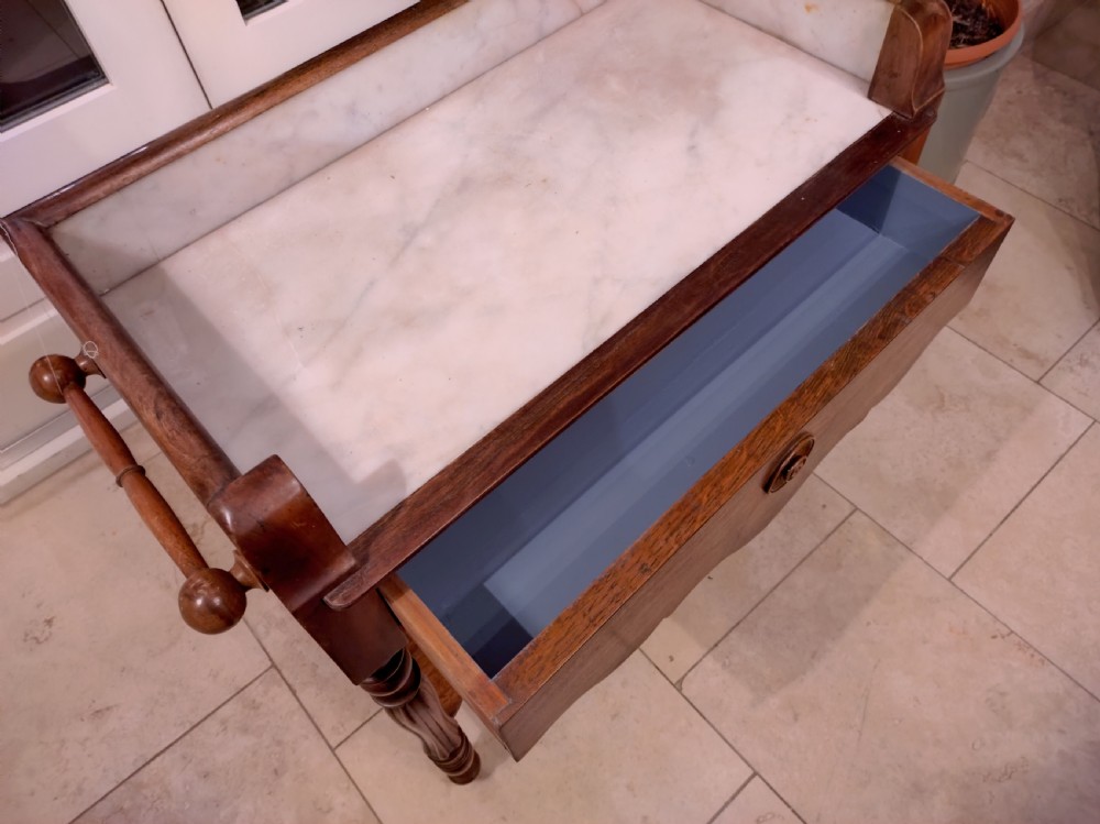 Pretty little Walnut Washstand with useful drawer View IV