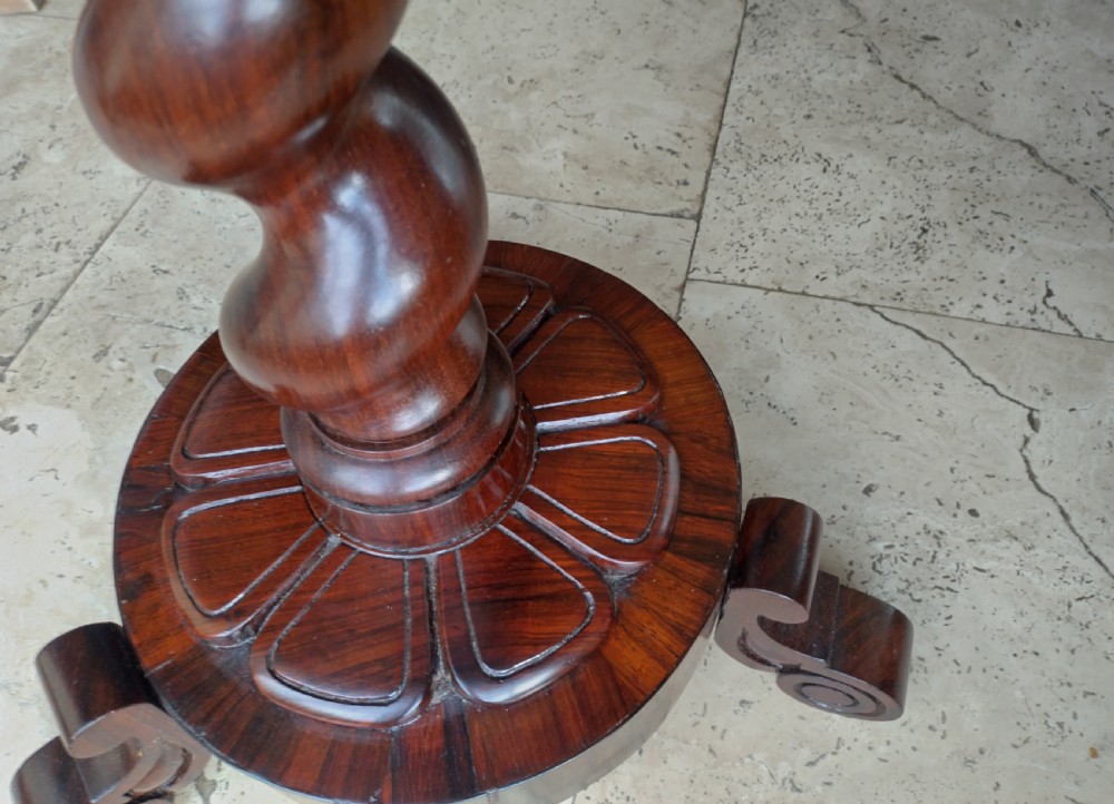 Lovely early 1800s jardiniere stand / lamp table in impressive Rosewood. View VI