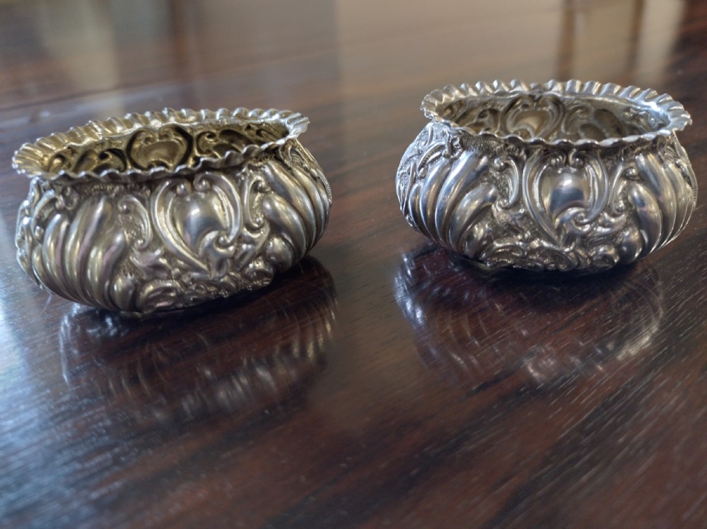 Very neat pair of solid silver salts.