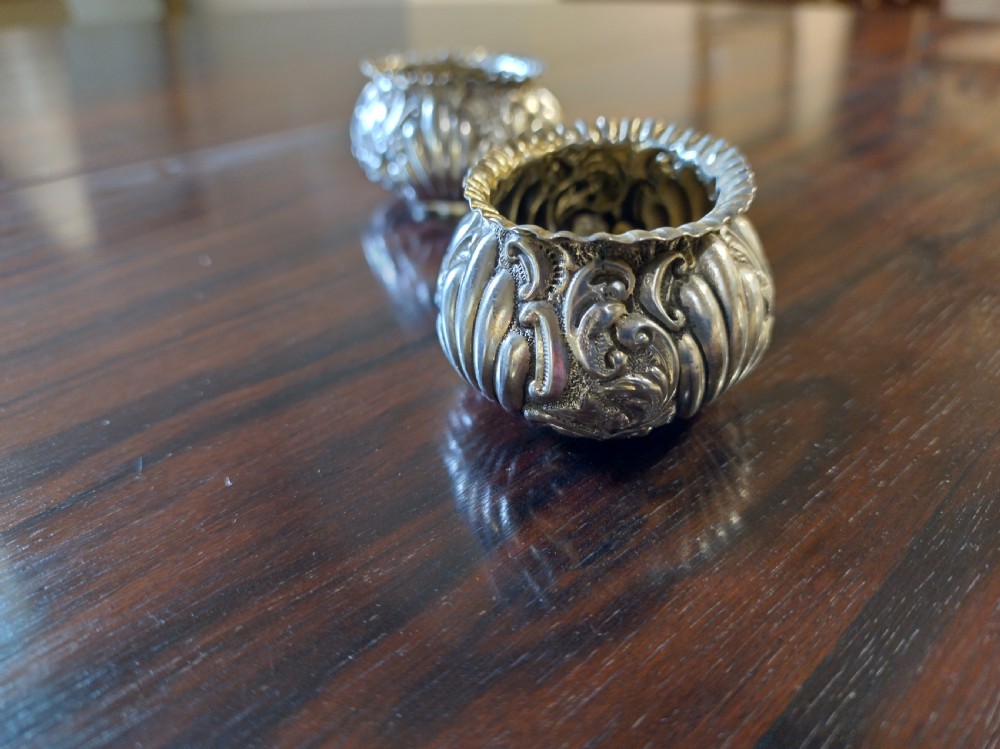 Very neat pair of solid silver salts. View III