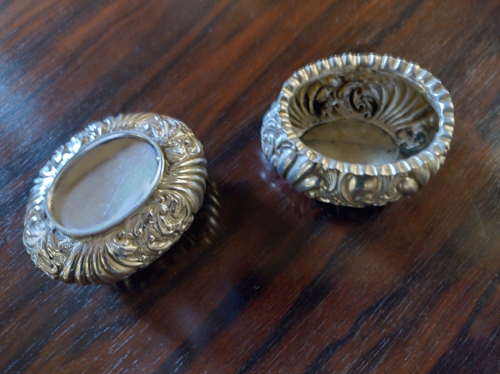 Very neat pair of solid silver salts. View IV