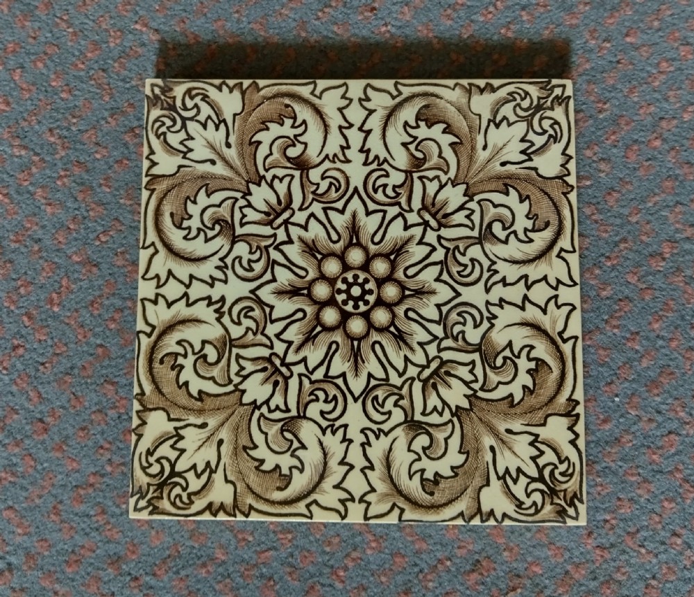 Rare set of 12 ceramic tiles circa 1900.  View III