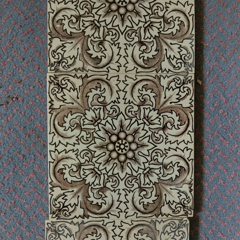 Rare set of 12 ceramic tiles circa 1900.  View V