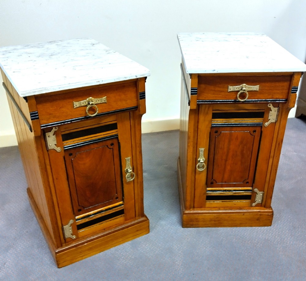 Impressive pair of Bedside Cabinets / Cupboards in Arts and Crafts Style. 
