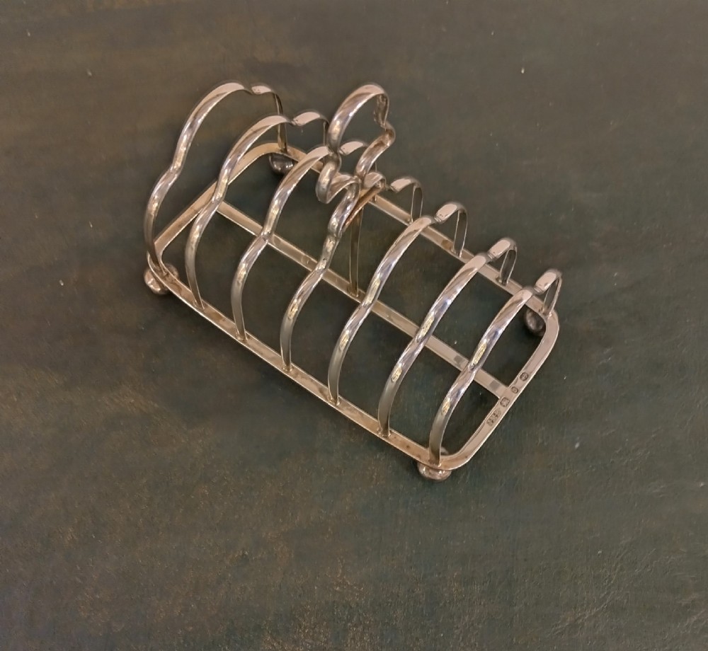 Silver Toast rack, Birmingham Assay.  View III
