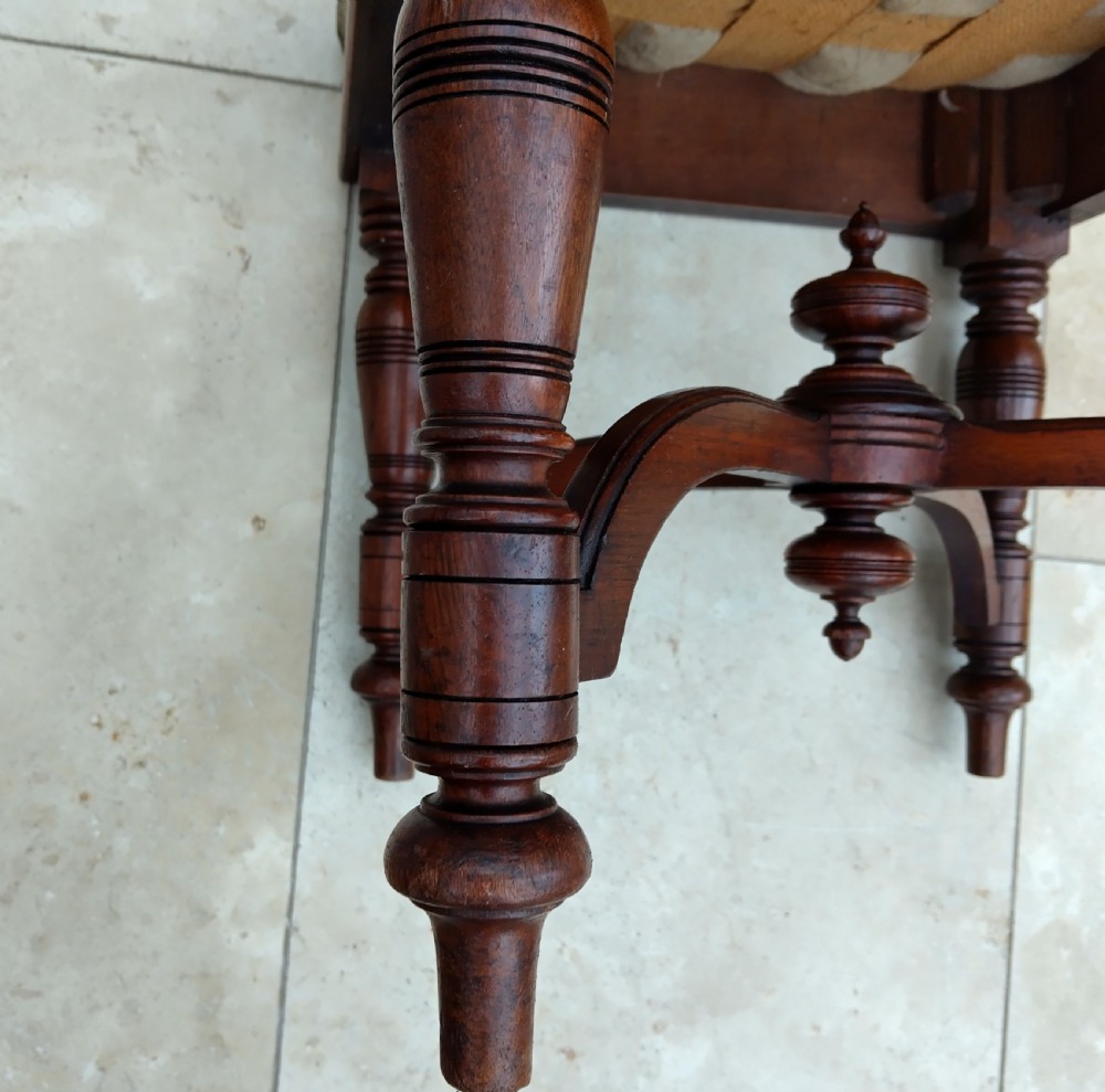 tidy walnut stool from circa 1900. View IV