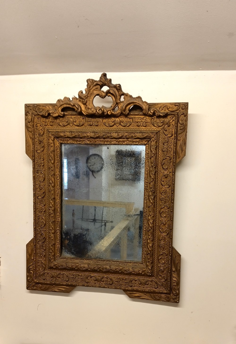 French Gilt wall mirror, excellent detail. 