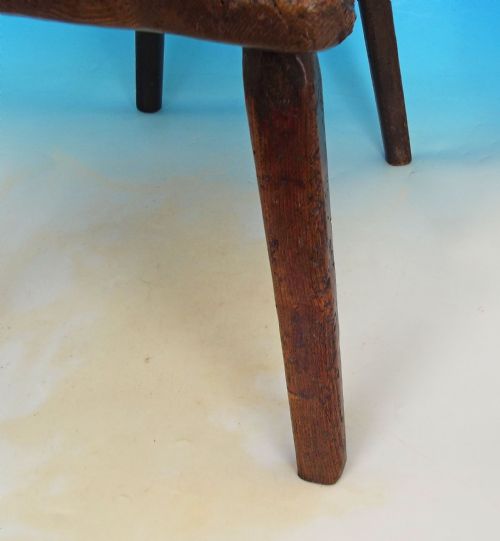 ANTIQUE 18THC COUNTRY FURNITURE ASH BACK STOOL ENGLISH C1780C1800 - ADDITIONAL PHOTO 1