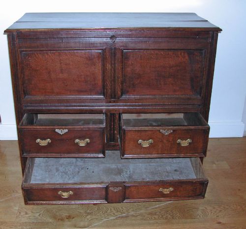 ANTIQUE 18THC OAK FURNITURE JOINED LIDDED CHEST WITH DRAWERS ENGLISH C174060 - ADDITIONAL PHOTO 1