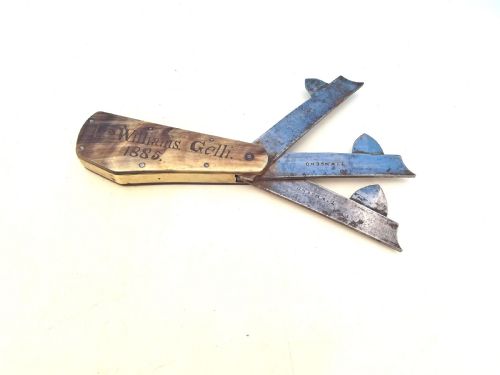 antique metalware 19thc welsh veterinary fleam twilliams gelli 1885 - CATEGORY: ANTIQUE METAL - DATED 19TH CENTURY