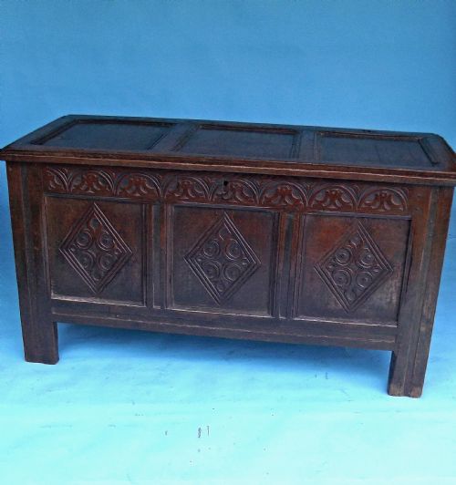 ANTIQUE FURNITURE OAK 17THC JOYNED CHARLES 1 COFFER ENGLISH C162549 - ADDITIONAL PHOTO 6