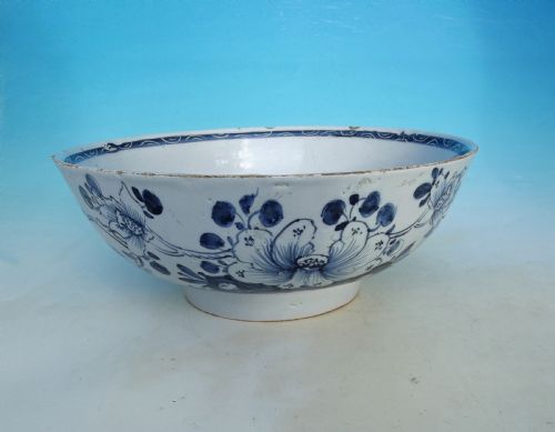 a mid 18thc antique pottery delftware punch bowl english c174050 - CATEGORY: ANTIQUE CERAMICS - DATED 18TH CENTURY