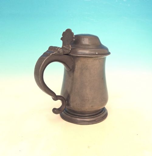 ANTIQUE METALWARE 18THC PEWTER LIDDED TANKARD ENGLISH C1770C1800 - ADDITIONAL PHOTO 1