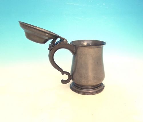 ANTIQUE METALWARE 18THC PEWTER LIDDED TANKARD ENGLISH C1770C1800 - ADDITIONAL PHOTO 2