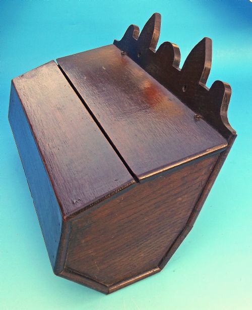 early 19thc oak shaped lidded candlebox english c180020 - CATEGORY: ANTIQUE BOXES - DATED 19TH CENTURY