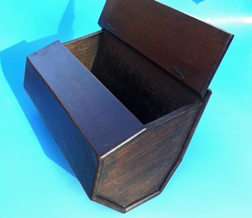 EARLY 19THC OAK SHAPED LIDDED CANDLEBOX ENGLISH C180020 - ADDITIONAL PHOTO 3