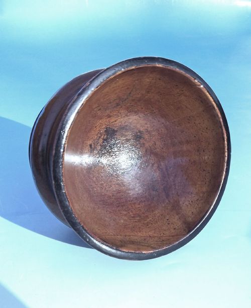 EARLY TREEN 19THC YEW WOOD MASTER SALT ENGLISH C180020 - ADDITIONAL PHOTO 1