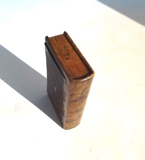 19THC TREEN BURR WALNUT BOOK SNUFF BOX ENGLISH C184060 - ADDITIONAL PHOTO 2