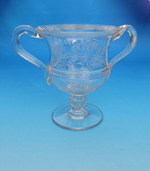 EARLY 19THC GLASSWARE ENGRAVED LOVING CUP ENGLISH C180020 - ADDITIONAL PHOTO 6